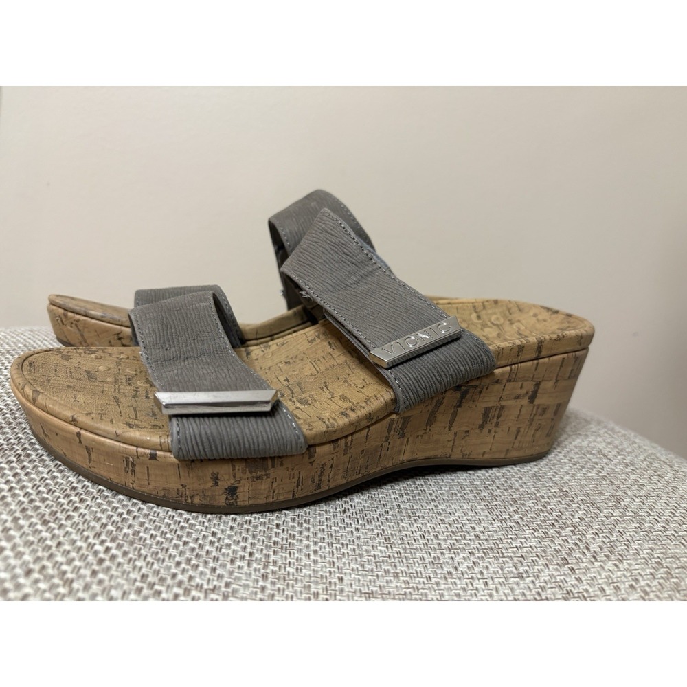 Vionic Pepper Ruched Wedges Adjustable Orthopedic Sandals‎ Strappy Womens 8